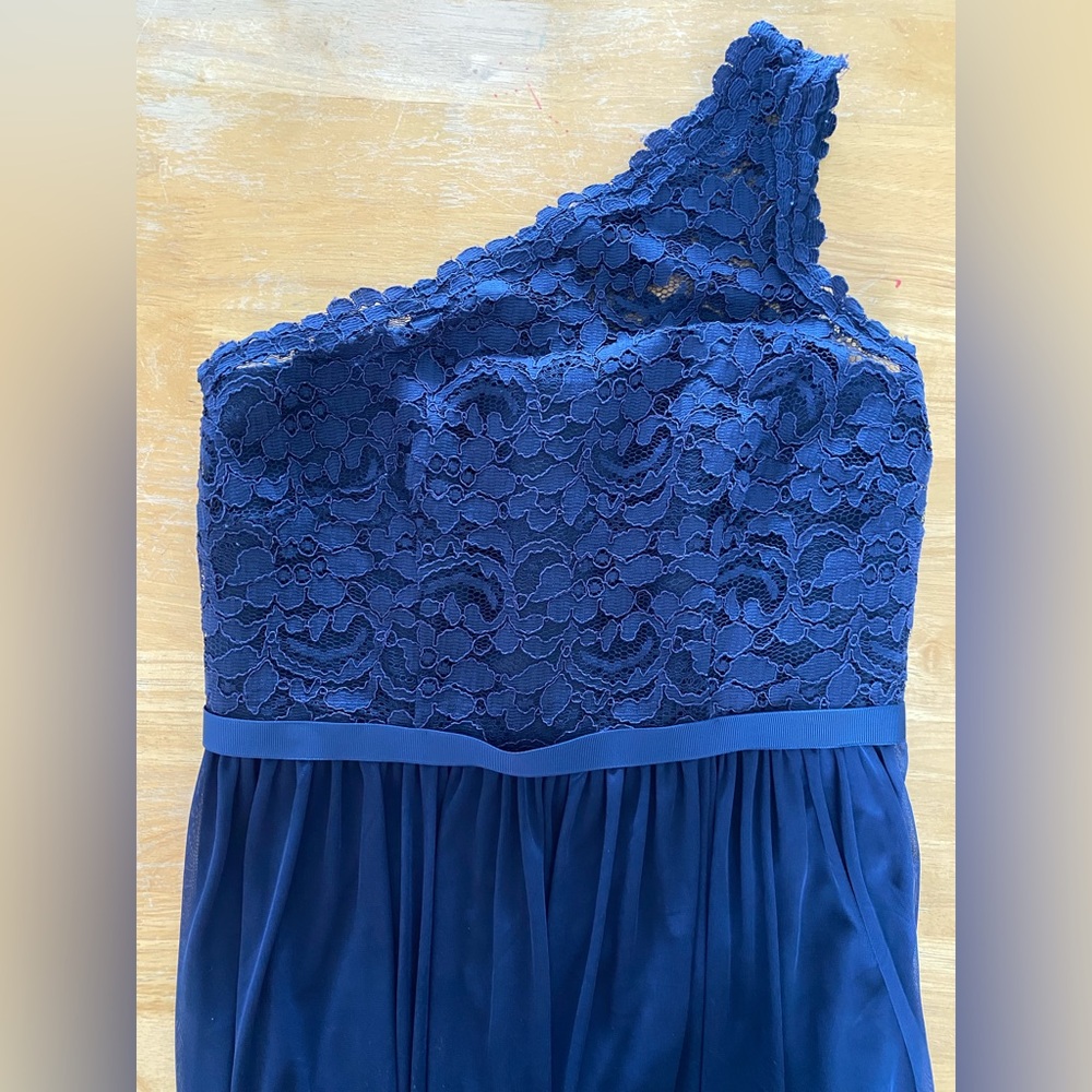 David’s Bridal blue size 4 bridesmaid dress